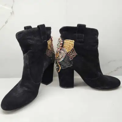 Women's Black Suede Ankle Boots. Size 8.5 US, View more