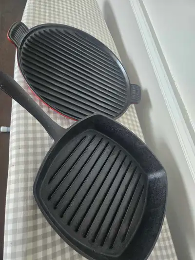 Le Creuset and Lagostina Cast Iron Grill Pans , View more