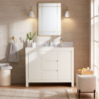 BRAND NEW 42" Vanity in White with White Marble Top