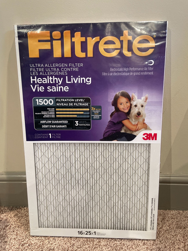 Filtrete 3M Ultra Allergen Filter (6) NEW! 16X25X1 in Heating, Cooling & Air in Winnipeg - Image 2