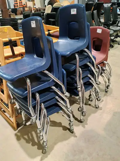 Rolling Plastic Stacking Chairs With Chrome Legs - Only 8 Left!, View more