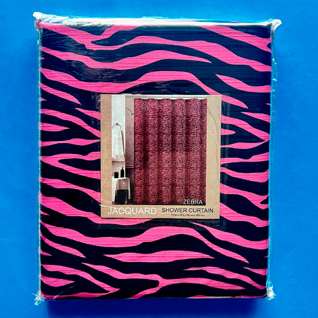 NEW Jacquard brand shower curtain zebra print Pink 70 X 72" in Home Décor & Accents in Burnaby/New Westminster - Image 2