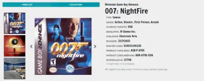 Nintendo Game Boy Advance Games Two games for sale: 007: Nightfire – AGB-A70E-USA The Simpsons: Road...