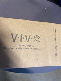 vivo stand - v003v triple vertical monitor desk mount