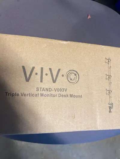 vivo stand - v003v triple vertical monitor desk mount, View more