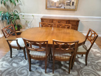 Vintage Dining Table, 6 Chairs and 2 Side Buffets