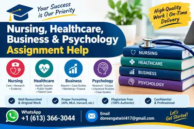 Nursing, Healthcare, Business & Psychology Assignment Help, View more