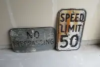 2 Vintage Metal Signs