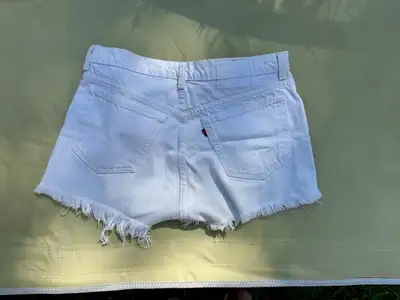Daisy Duke Shorts, 2 pairs, Levi 501's, 1 White, 1 faded Blue, View more