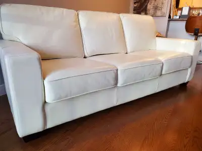 Italian leather Armani White custom sofa, View more