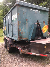 Hooklift Trailer & 4 Dumpster Bins