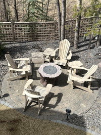 Costco Adirondack Chairs, ottomans, and side tables 