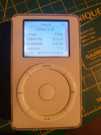 Original ipod 2nd gen 10gb, battery replaced - $300 obo