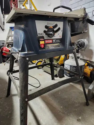 Ryobi 10' table saw works great. $75