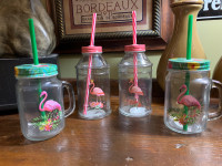 Flamingo drink ware glass mug