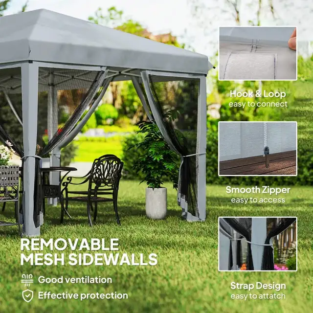 Outsunny 10' x 20' Pop Up Canopy Tent Gazebo with Removable Mesh in Outdoor Décor in City of Toronto - Image 6