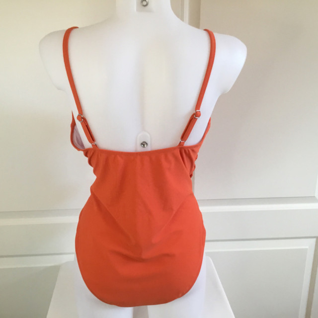 Women's Orange Shirring Design V-Neck One Piece Bathing Suit in Women's - Other in Winnipeg - Image 3