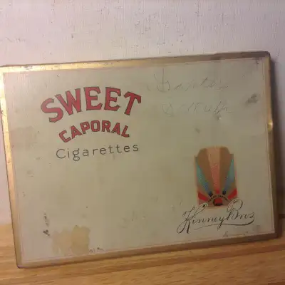 Vintage Sweet Caporal " Kinney Bros. " Cigarette Tin Box, View more