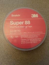 3m Scotch Super 88 Vinyl Electrical Tape, 3/4" X 66'' NEUF 06143