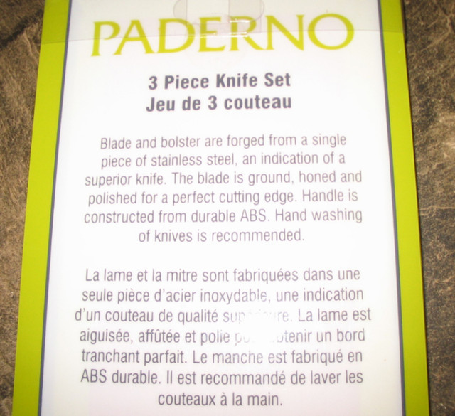 Panderno 3 Piece Knife Set in Other in Belleville - Image 3