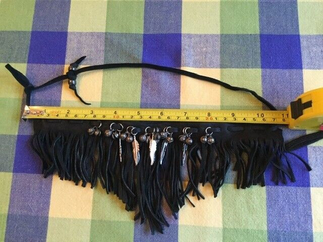 Black Suede Leather Fringe Chocker * Embellished * Feather Charm in Jewellery & Watches in Edmonton - Image 3