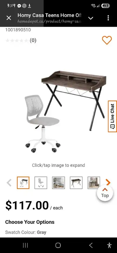 Brand New Homy Casa Adjustable Grey Study Chair – Only $50! Pickup: Markham & Progress, Scarborough...