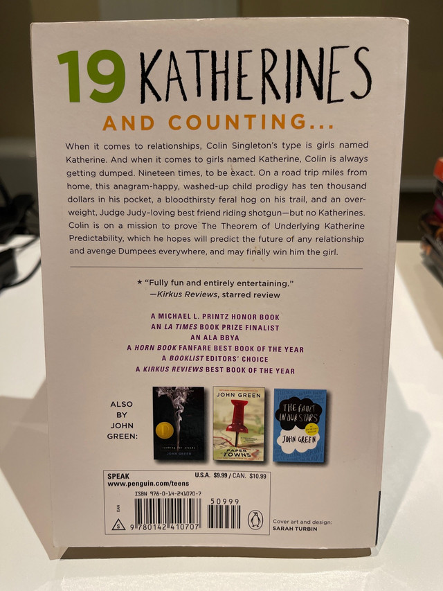 Book: An abundance of Katherines dans Manuels  à Longueuil/Rive Sud - Image 2