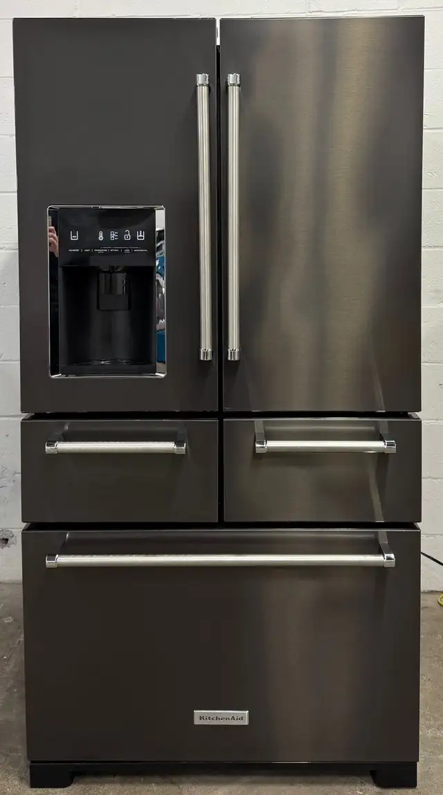 Refrigerator “KITCHEN AID” H70/W36/D34 Black Stainless Steel in Refrigerators in City of Toronto - Image 2