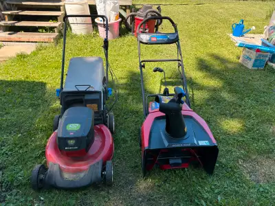 Toro Flexforce Lawnmower and 1 stage snowblower, View more