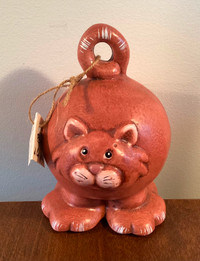 PRICE DROP-A LA FOLIE Handmade Ceramic Fat Cat Pen Pencil Holder