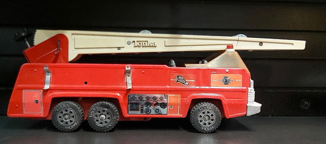 Tonka - Vintage pressed tin fire truck in Arts & Collectibles in Red Deer