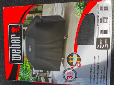WEBER Grill Cover, Genesis 300 Series, Black, View more
