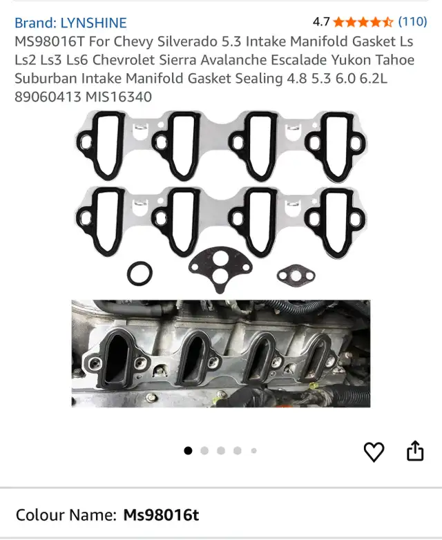 Chevy GMC Intake Manifold Gasket in Other in Hamilton - Image 2
