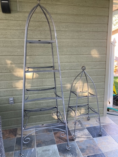 Custom metal curio display stands with glass shelves., View more