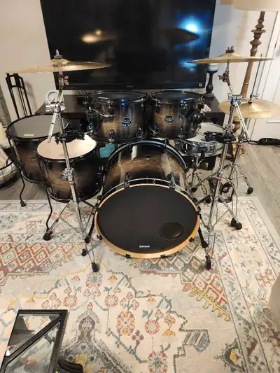 6 pc. Mapex Armory drums, hardware, Zildjian cymbals., View more