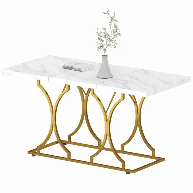 59" Dining Table for 6, Modern Marble-Pattern Kitchen Dinner in Dining Tables & Sets in Markham / York Region - Image 11