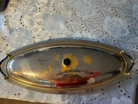 Stainless steel serving dish with cover