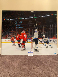 Huge Cole Perfetti autographed canvas with inscriptions and COA