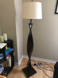 32" twisted wood floor lamp $350, vintage
