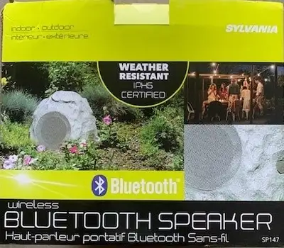Sylvania SP147 Portable Bluetooth Outdoor Rock Speaker, View more