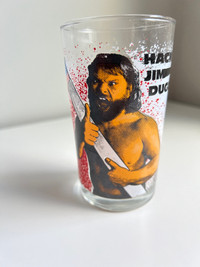 Scarce 1988 WWF Hacksaw Jim Duggan Drinking Glass Titan Sports
