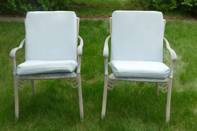 2 Chair Cushions,  Home-made with 3” thick Foam.  Chairs r not i