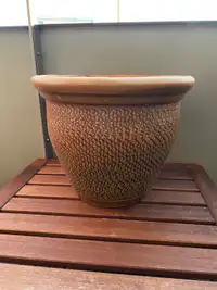 12” X 15” glazed terracotta outdoor planter 