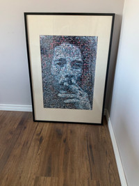 Bob Marley collage mosaic print rare - framed 30” x 40”