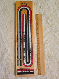 3-Track Wood Cribbage Crib Board, Bicycle brand 2-3 person game