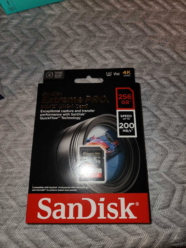 Sandisk Extreme Pro SD Card 256GB dans Appareils photo et caméras  à Ville de Montréal
