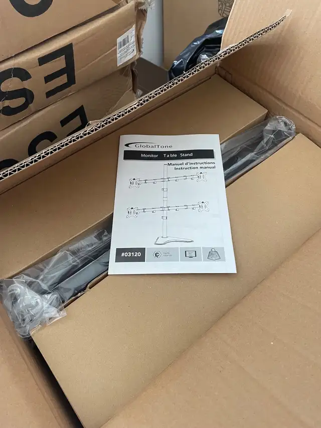 Globaltone 03120 Full Motion Flat Panel Computer Monitor Desk Mo in Monitors in Oshawa / Durham Region - Image 5