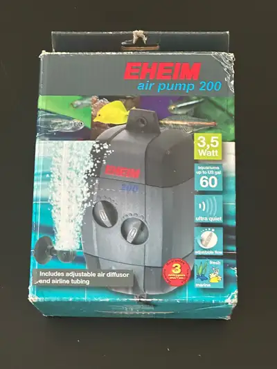 Eheim 200 air pump 3.5 Watts with diffusers up to 60 gallons, View more