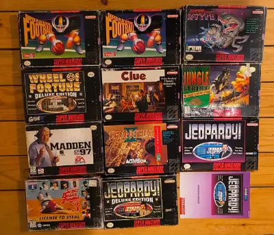 lot de 11 boîtes super Nintendo snes, View more