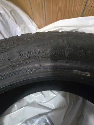 215/55/17 studded winter tires, used for about 3 months last winter and stored inside